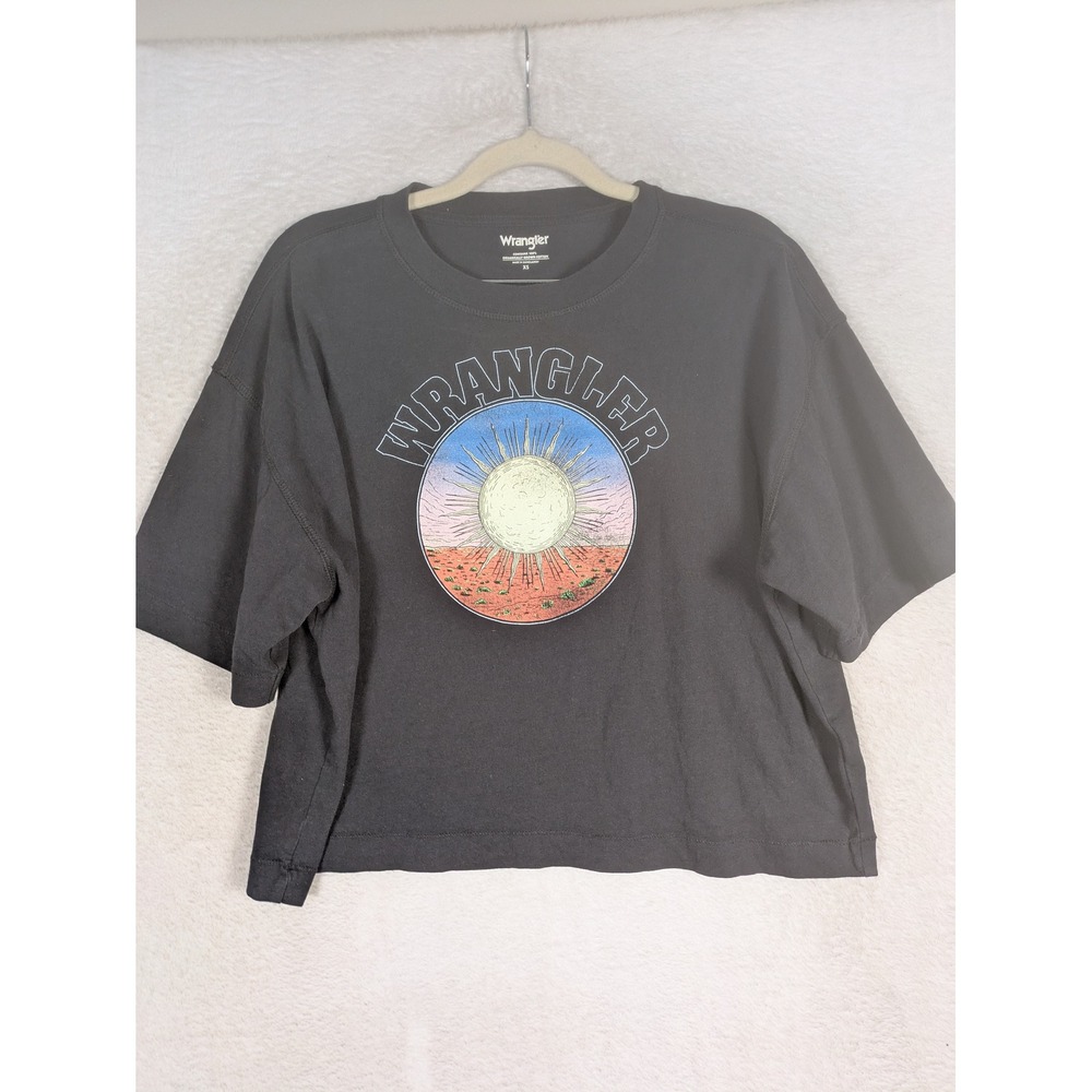 Wrangler T-Shirt Women's XS Black Cropped Graphic Sun W7S2GFXXX